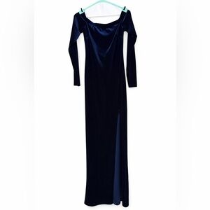 Elegant Navy Blue Long Sleeve Dress